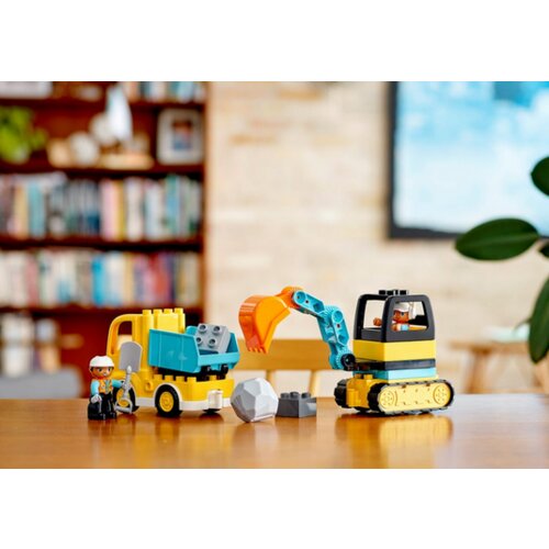 Lego kocke Duplo 10931 Tovornjak in bager na gosenicah Slike