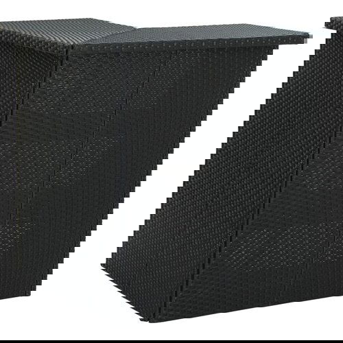 Poli Kotna barska miza črna 100x50x105 cm poli ratan Cene