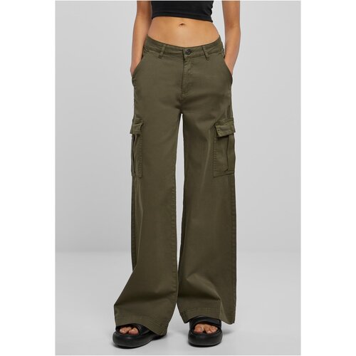 UC Ladies Ladies High Waist Wide Leg Twill Cargo Pants olive Slike