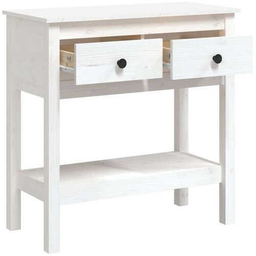 Konzolni stol bijeli 75 x 35 x 75 cm od masivne borovine Slike