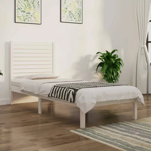  Okvir za krevet masivno drvo bijeli 90x190cm 3FT6 jednokrevetni