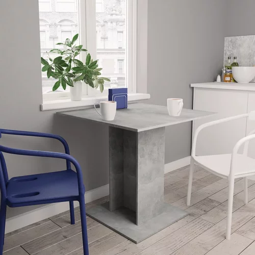 Blagovaonski stol siva boja betona 80 x 80 x 75 cm od iverice