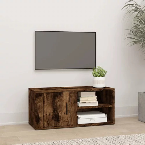 vidaXL TV omarica dimljeni hrast 80x31,5x36 cm inženirski les