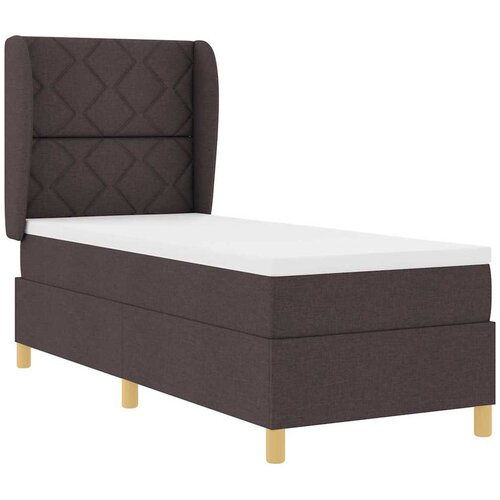  Krevet s opruga kutije Tamno smeđa 200 x 80 cm tkanina Slike