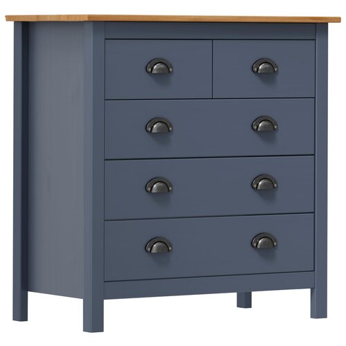 VidaXL Komoda Hill Range siva 79x40x80 cm trdna borovina Slike