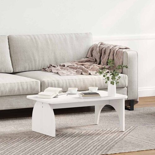  Kava Stol Bijelo 80 x 50 x 31 cm Masivna borovina Slike