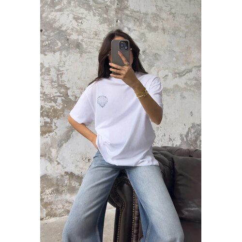 TRENDYOLMILLA Ženska majica TWOSS25TS00106, Bela Slike