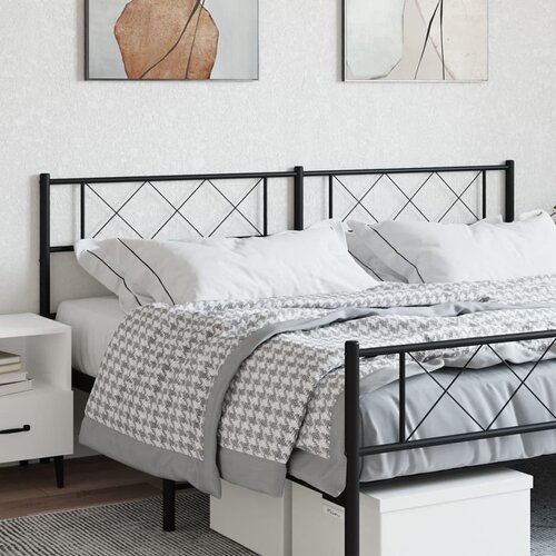 VidaXL Metalno uzglavlje crno 180 cm Slike