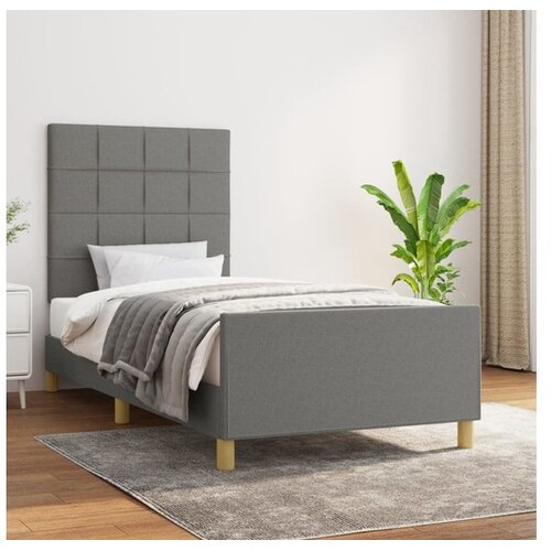  Okvir Za krevet s uzglavljem tamnosivi 100x200 cm od tkanine Cijene