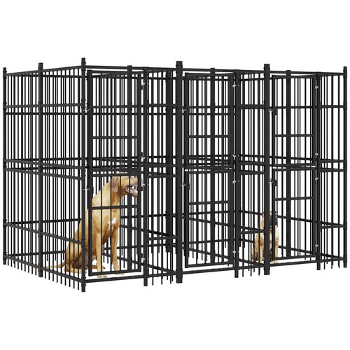  kavez za pse čelični 7,37 m&amp;sup2; Slike