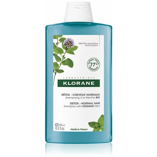 Klorane Máta Vodní BIO čistilni razstrupljevalni šampon za normalne lase 400 ml