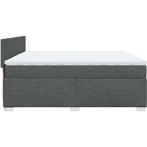 VidaXL Krevet s oprugama i madracem tamnosivi 200 x 200 cm od tkanine Slike