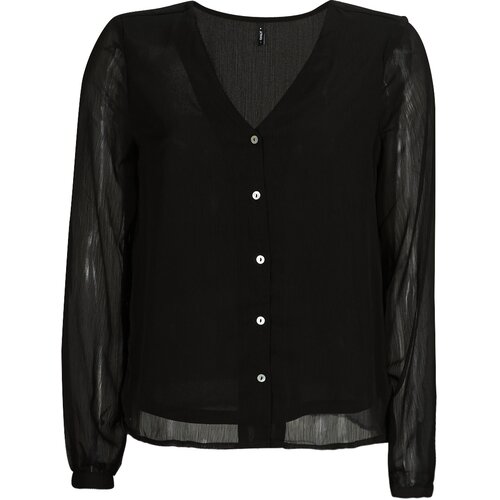 Only Topi &amp;amp; Bluze ONLLUNA L/S V-NECK TOP PTM Črna Slike