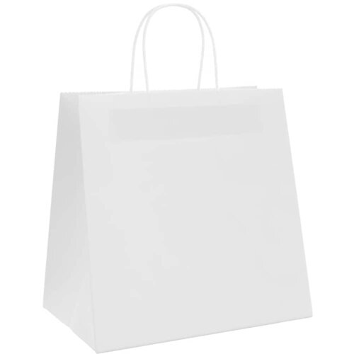  Papirnate vrećice 250 kom s ručkama bijele 26x17x25 cm Slike