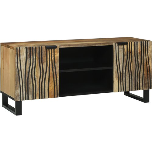VidaXL TV omarica 105x33,5x46 cm Trdi les mangov in inženirski les Slike