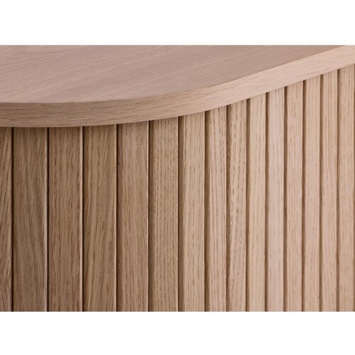 Unique Furniture Omarica v hrastovem dekorju z drsnimi vrati v svetli naravni barvi 100x118x40 cm Meta &amp;ndash; Slike