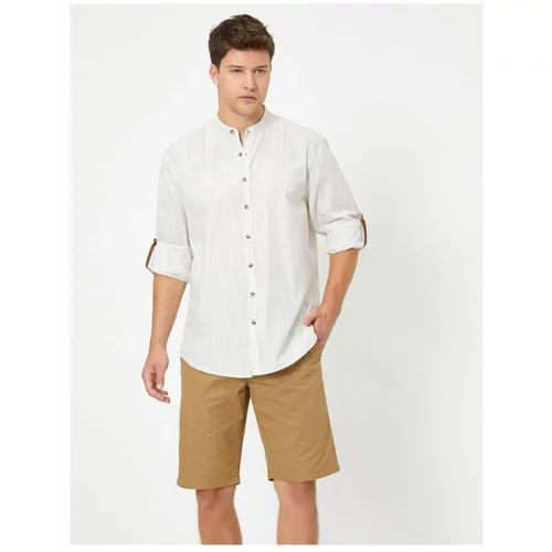 Koton Men's White Judge Collar Shirt