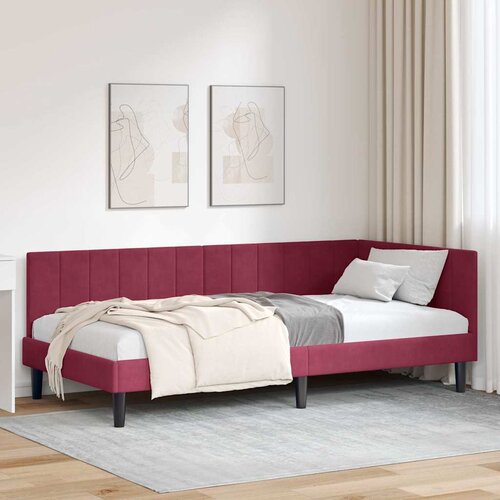 vidaXL Kutni okvir kreveta boja crnog vina 90 x 200 cm Baršun Cijene