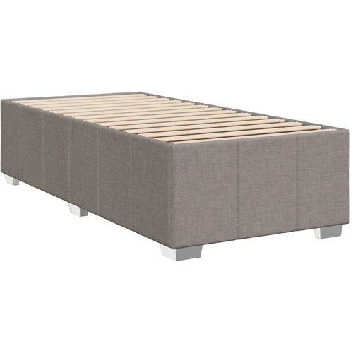  Krevet s oprugama i madracem smeđesivi 100 x 200 cm od tkanine Slike