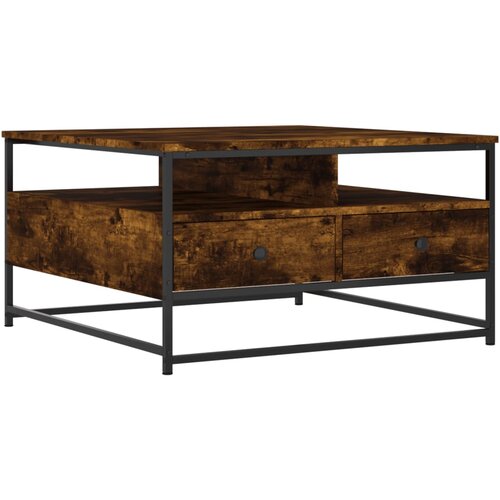 Maison Chic Klubska mizica - kavna mizica - Nizka mizica dimljeni hrast 80x80x45 cm inženirski les, (21754303) Cene