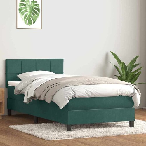  Box Spring krevet s madracem tamnozeleni 80x220 cm bar&amp;scaron;un Slike