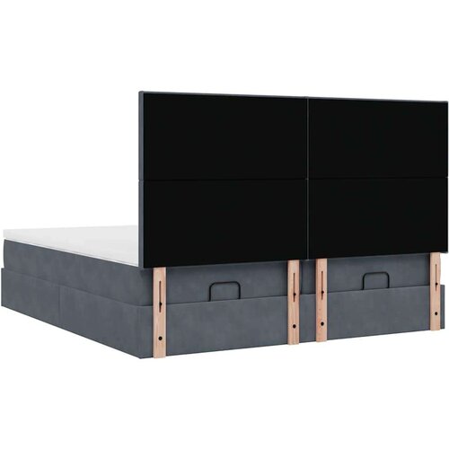 VidaXL Okvir kreveta s madracima tamnosivi 180x200cm bar&amp;scaron;unasti Slike