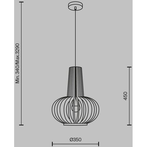 MAYTONI MOD193PL-01W - Viseći luster na sajli ROOTS, 1xE27/40W/230V, prečnik 22,5 cm, bež Slike