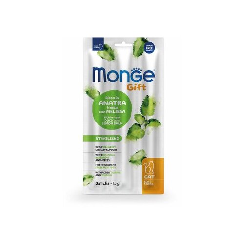 Monge soft sticks sterilised poslastica za mačke, pačetina sa matičnjakom, 15g Cene