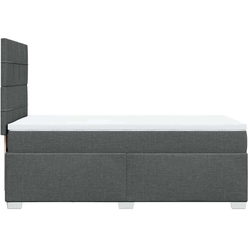 VidaXL Krevet s oprugama i madracem tamnosivi 100 x 200 cm od tkanine Slike