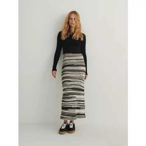 Reserved - Suknja od višebojne pletene tkanine - šaren