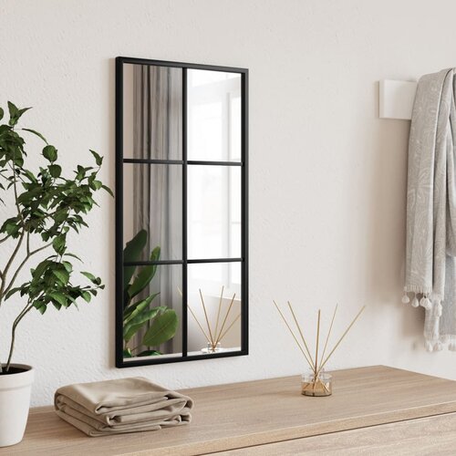 vidaXL Zidno ogledalo crno 30 x 60 cm pravokutno željezno Cijene