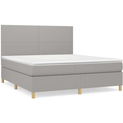  Box spring s madracem svjetlosiva 160x200 cm tkanina Slike