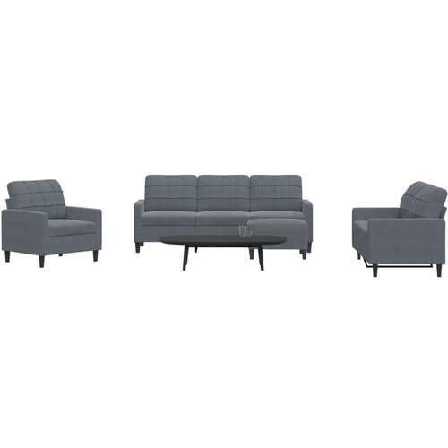  4-dijelni set sofa s jastucima tamnosivi bar&scaron;unasti Cijene