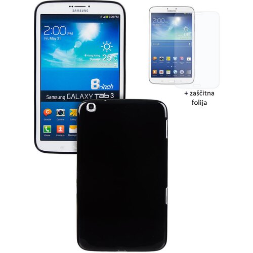  Gumijasti / gel etui Jelly za Samsung Galaxy Tab 3 8.0 - črni (+ zaščitna folija) Cene