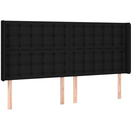  Uzglavlje crno 203 x 16 x 118/128 cm od tkanine Slike