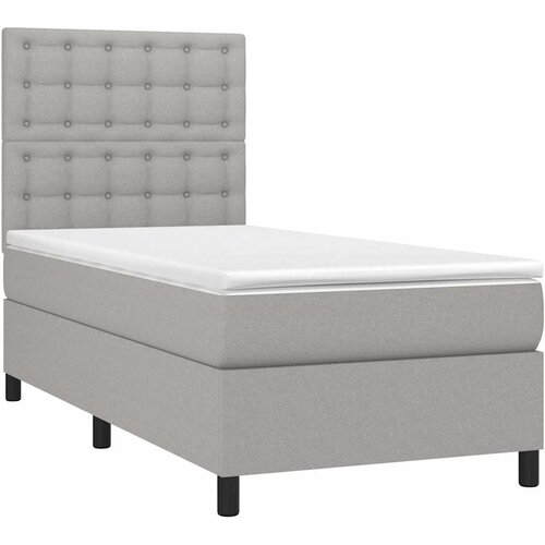  box spring s madracem LED svjetlosivi 80x200 cm tkanina Slike