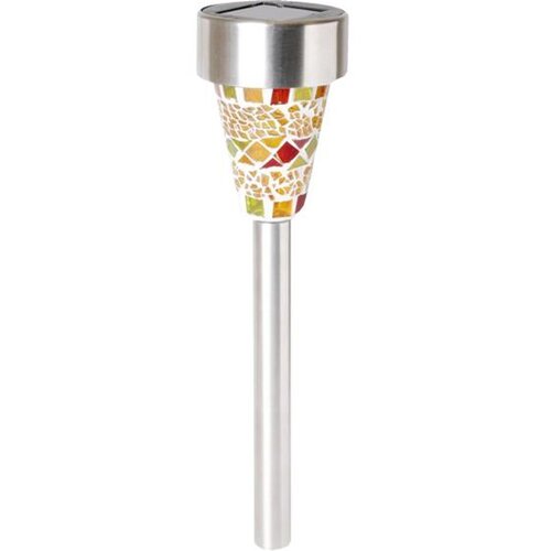 Home solarna vrtna led lampa, mozaik, staklo / metal, 300 mah - mx 459/1, siva Slike