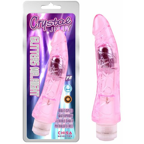 roze vibrator 22cm glitters mr.right pink Slike