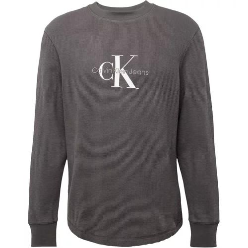 Calvin Klein Jeans Majica temno siva / bela