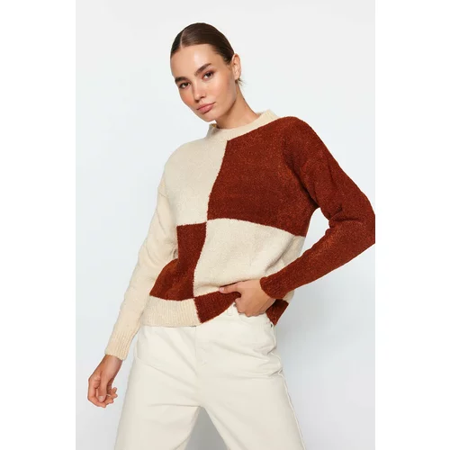Trendyol Stone Wide fit Boucle Knitwear Sweater