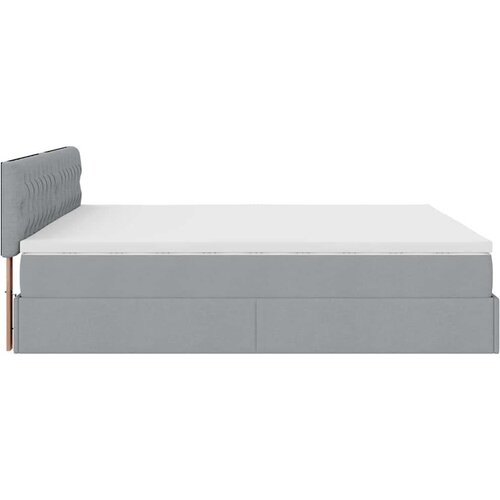 VidaXL Otomanski krevet s madracem svijetlosivi 200x200 cm tkanine Slike