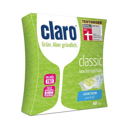 Claro ECO tablete za strojno pranje suđa - Classic - 40 komada Slike