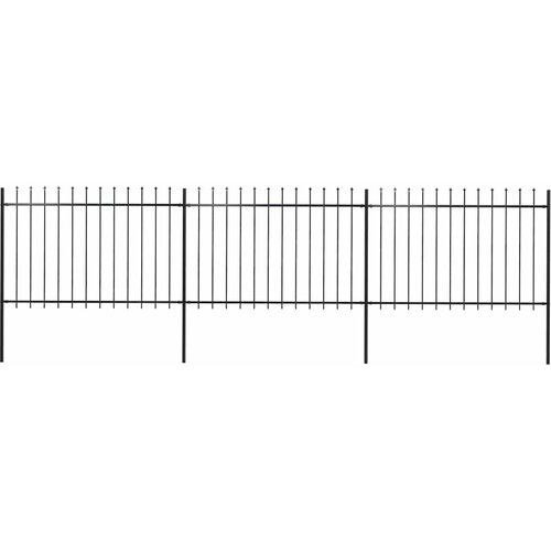  Vrtna ograda s vrhom koplja Čelik 537x120 cm Crna Cene