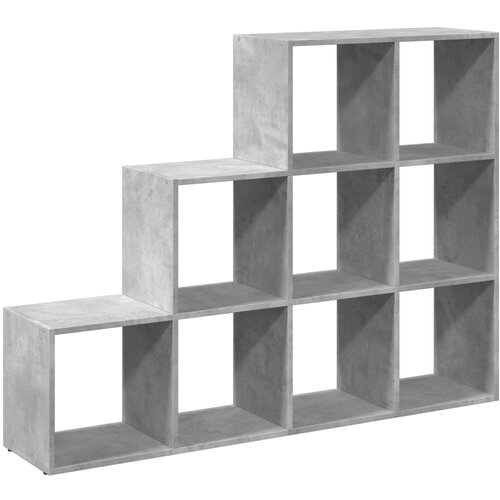  Pregrada/regal za knjige 3 razine sivi 137,5x29x103,5 cm drveni Slike
