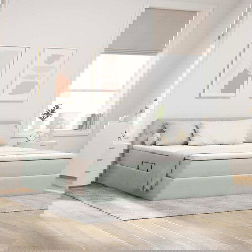 vidaXL Krevet S LED lampica Svijetlo siva 180 x 200 cm Baršun Cijene