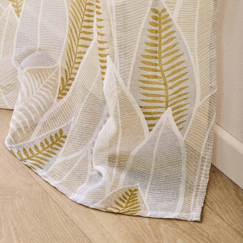Douceur d int&amp;eacute;rieur Bež prosojna zavesa iz tančice 140x240 cm Kim &amp;ndash; Slike