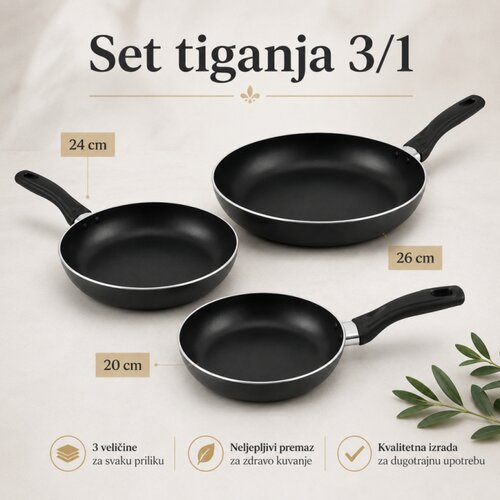  Triply 3u1 set tiganja sa keramičkim premazom Slike