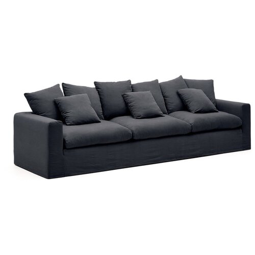 Kave Home Antracitno siva lanena sofa 340 cm Nora &amp;ndash; Slike