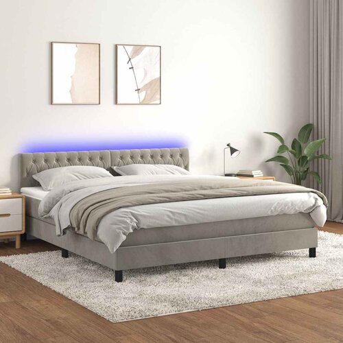  box spring s madracem LED svjetlosivi 160x200 cm bar&scaron;un Cijene