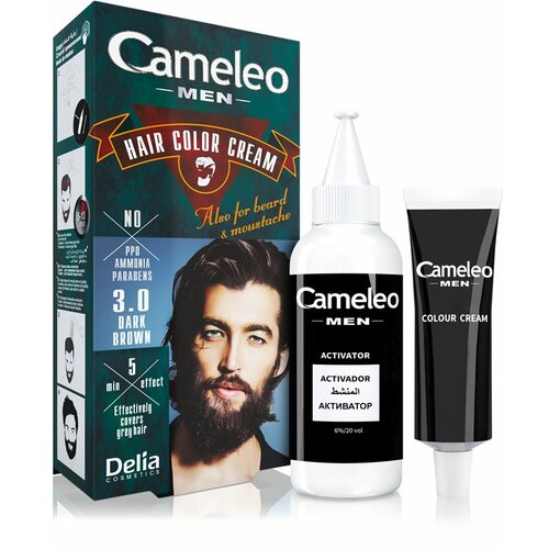 Delia Cosmetics Krema za bojenje kose, brade i brkova CAMELEO MEN tamno smeđa 3.0 - DELIA Cene